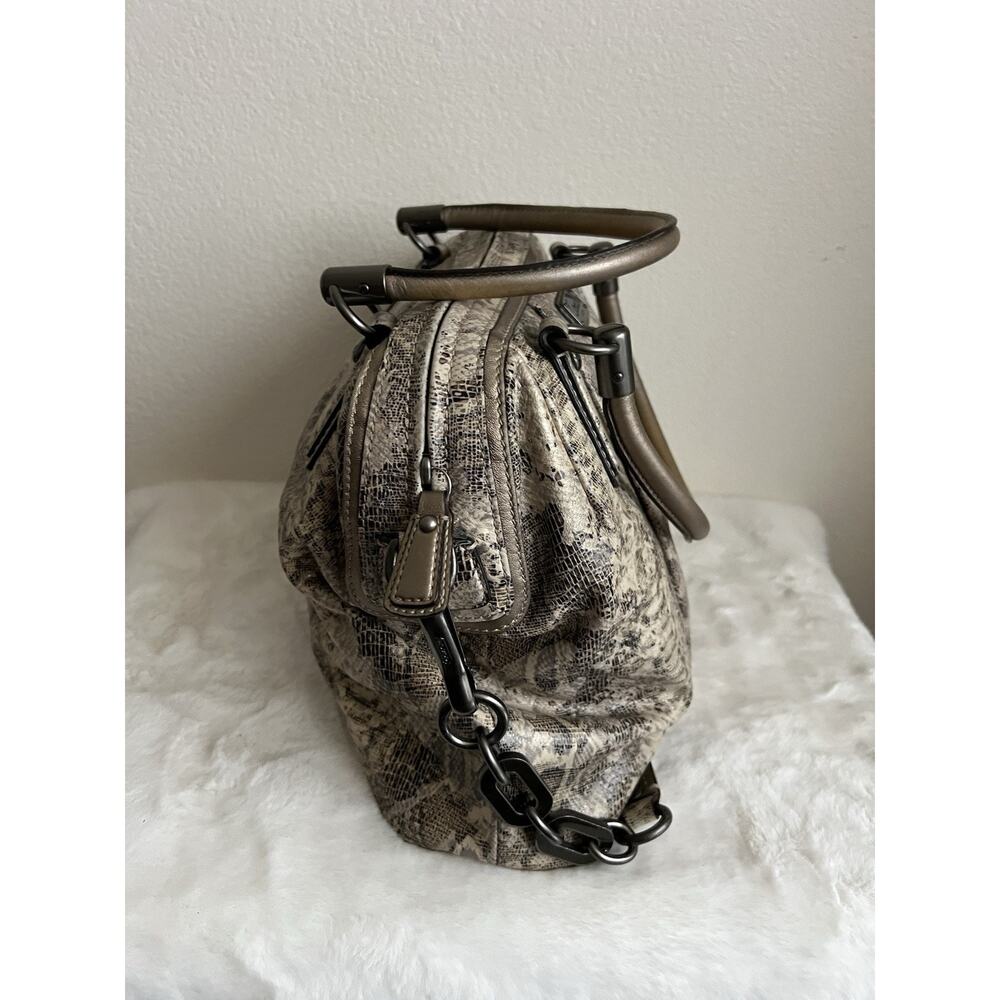 COACH Python Purse Bag Shoulder Snake Animal Handle Strap Leather - Picture 8 of 14